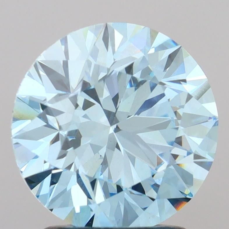 Loose Diamond - ROUND 2.02ct Fancy Vivid Blue VVS2: Loose Diamond - ROUND 2.02ct Fancy Vivid Blue VVS2 Source: This is a real non-mined Diamond that has been grown in a lab Shape: ROUND Carats: 2.02 Color: Fancy Vivid Blue Certification: IGI Video: