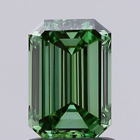 Loose Diamond - EMERALD 0.91ct Fancy Vivid Green VVS2: Loose Diamond - EMERALD 0.91ct Fancy Vivid Green VVS2 Source: This is a real non-mined Diamond that has been grown in a lab Shape: EMERALD Carats: 0.91 Color: Fancy Vivid Green Certification: IGI Vide