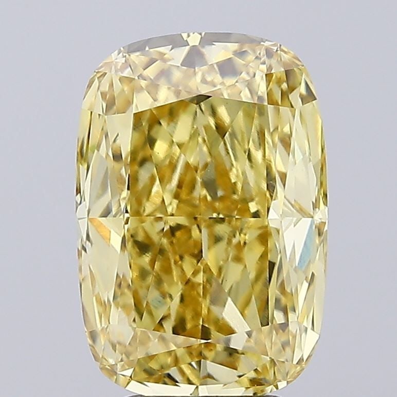 Loose Diamond - CUSHION MODIFIED 5.06ct Fancy Intense Yellow VVS2: Loose Diamond - CUSHION MODIFIED 5.06ct Fancy Intense Yellow VVS2 Source: This is a real non-mined Diamond that has been grown in a lab Shape: CUSHION MODIFIED Carats: 5.06 Color: Fancy Intense Yellow