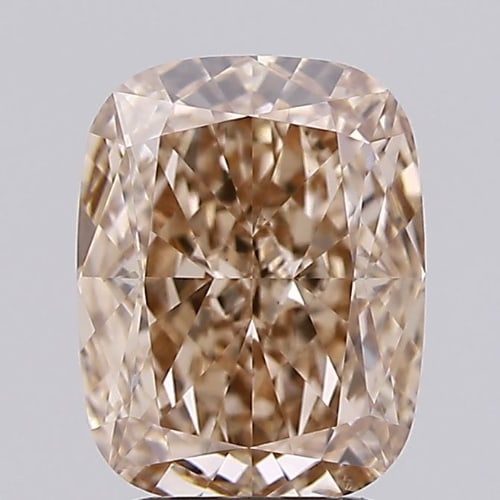 Loose Diamond - CUSHION MODIFIED 2.52ct Fancy Light Brown VS2: Loose Diamond - CUSHION MODIFIED 2.52ct Fancy Light Brown VS2 Source: This is a real non-mined Diamond that has been grown in a lab Shape: CUSHION MODIFIED Carats: 2.52 Color: Fancy Light Brown Certif