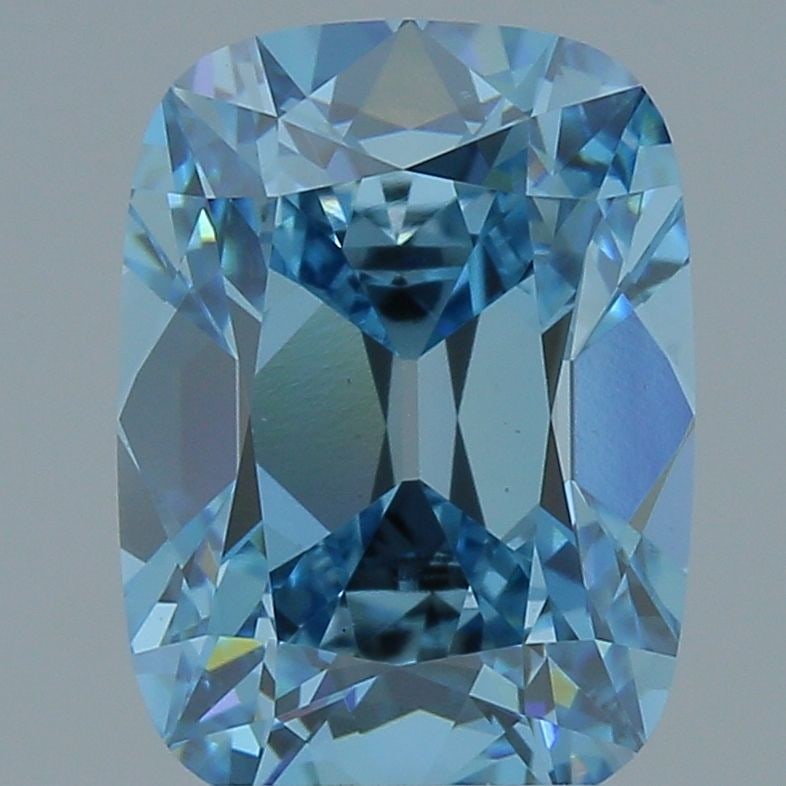 Loose Diamond - CUSHION BRILLIANT 2.51ct Fancy Vivid Blue VS1: Loose Diamond - CUSHION BRILLIANT 2.51ct Fancy Vivid Blue VS1 Source: This is a real non-mined Diamond that has been grown in a lab Shape: CUSHION BRILLIANT Carats: 2.51 Color: Fancy Vivid Blue Certif