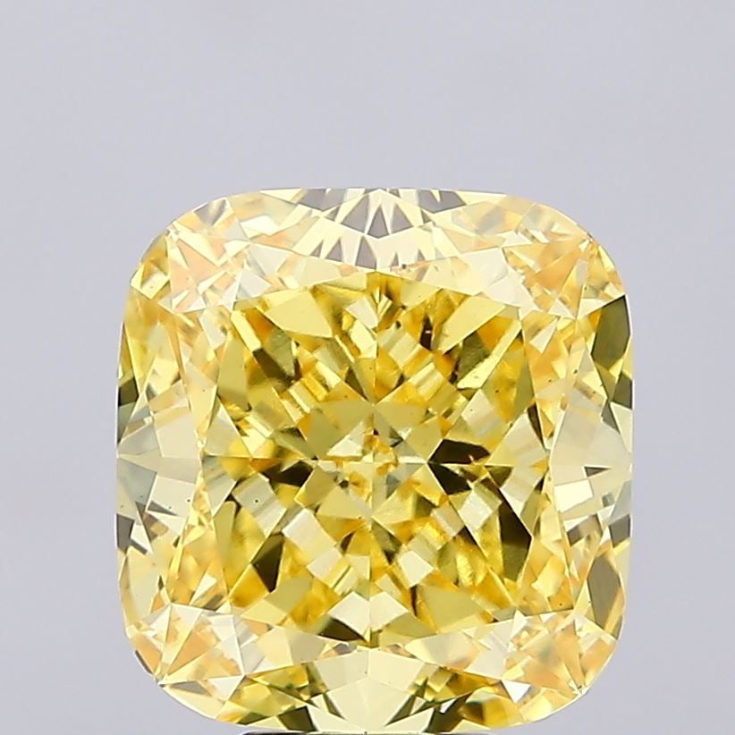 Loose Diamond - CUSHION MODIFIED 8.05ct Fancy Vivid Yellow VS1: Loose Diamond - CUSHION MODIFIED 8.05ct Fancy Vivid Yellow VS1 Source: This is a real non-mined Diamond that has been grown in a lab Shape: CUSHION MODIFIED Carats: 8.05 Color: Fancy Vivid Yellow Cert