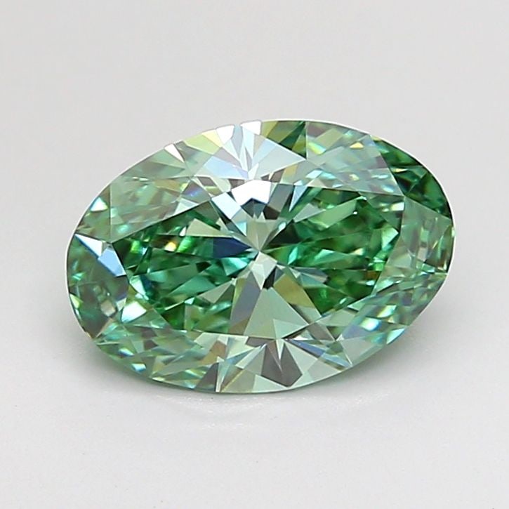 Loose Diamond - OVAL 1.44ct Fancy Vivid Green VVS2: Loose Diamond - OVAL 1.44ct Fancy Vivid Green VVS2 Source: This is a real non-mined Diamond that has been grown in a lab Shape: OVAL Carats: 1.44 Color: Fancy Vivid Green Certification: IGI Video: