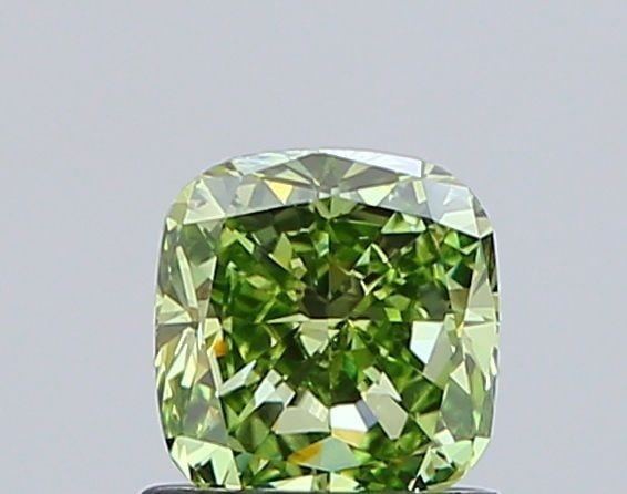 Loose Diamond - CUSHION MODIFIED 0.99ct Fancy Vivid Green VS1: Loose Diamond - CUSHION MODIFIED 0.99ct Fancy Vivid Green VS1 Source: This is a real non-mined Diamond that has been grown in a lab Shape: CUSHION MODIFIED Carats: 0.99 Color: Fancy Vivid Green Certif