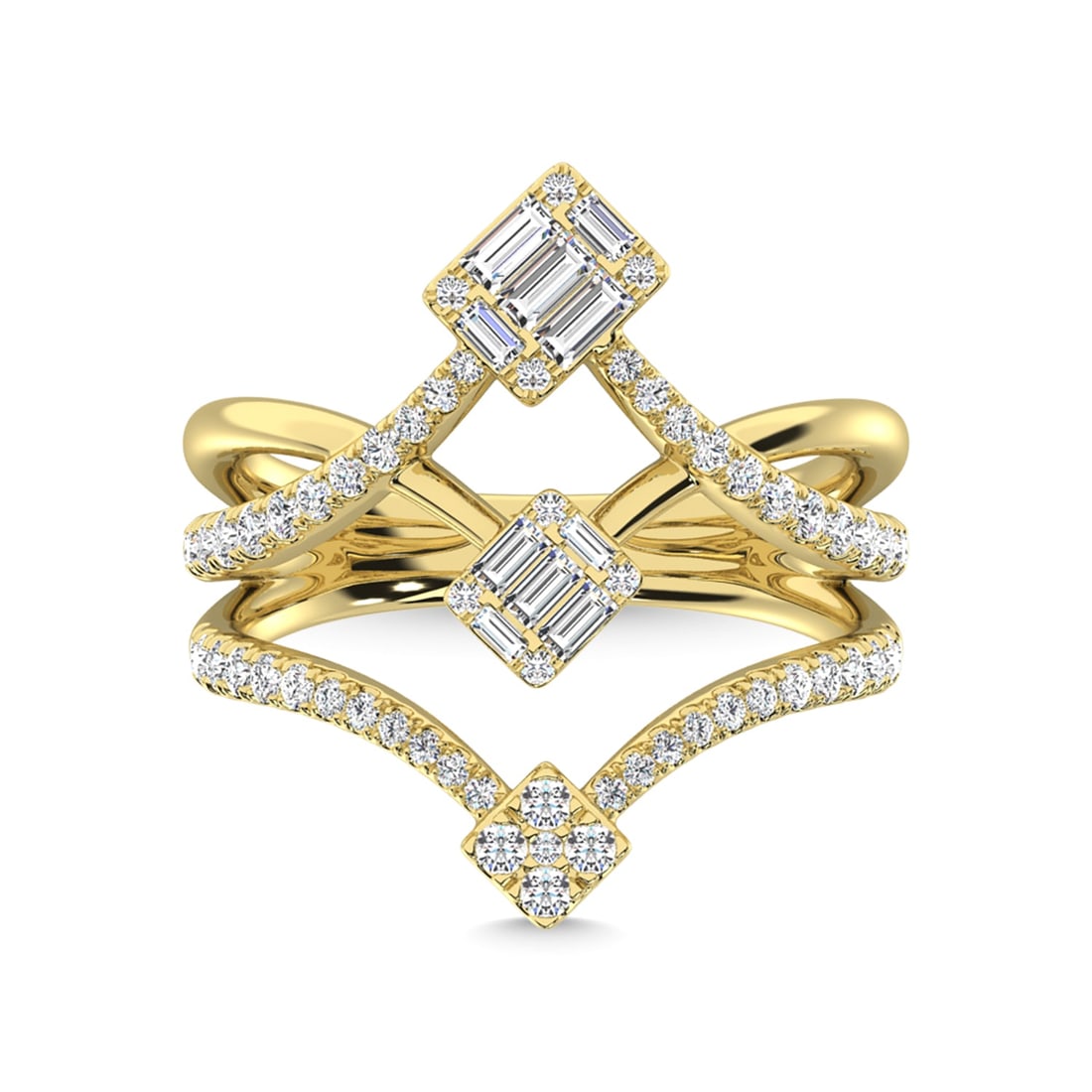 14K Yellow Gold Diamond 3/4 Ct.Tw. Fashion Ring: 14K Yellow Gold Diamond 3/4 Ct.Tw. Fashion Ring 14k Yellow Gold Stone Color: G-h Stone Clarity: Si3 Each ring is presented in standard size 6.5. Complimentary resizing is available between sizes 510 (