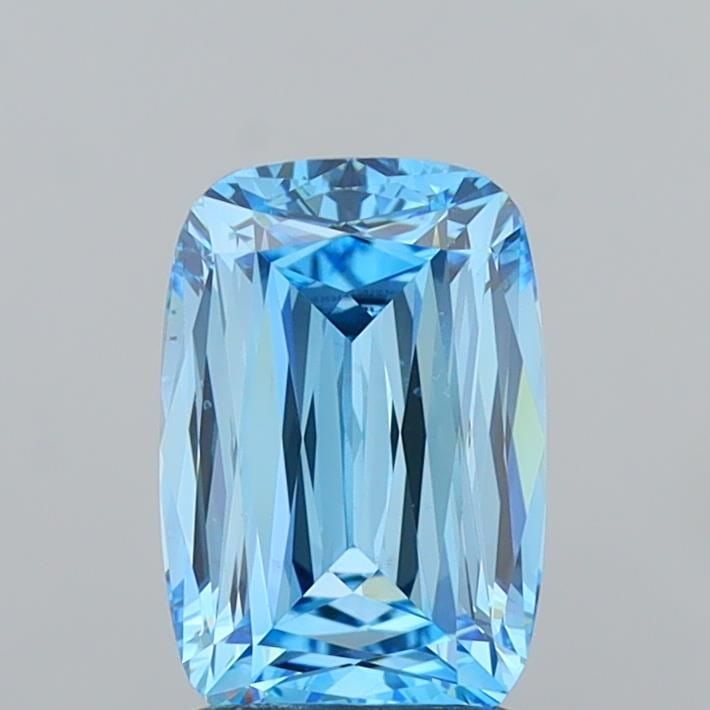 Loose Diamond - CUSHION MODIFIED 2.01ct Fancy Vivid Blue VS2: Loose Diamond - CUSHION MODIFIED 2.01ct Fancy Vivid Blue VS2 Source: This is a real non-mined Diamond that has been grown in a lab Shape: CUSHION MODIFIED Carats: 2.01 Color: Fancy Vivid Blue Certific