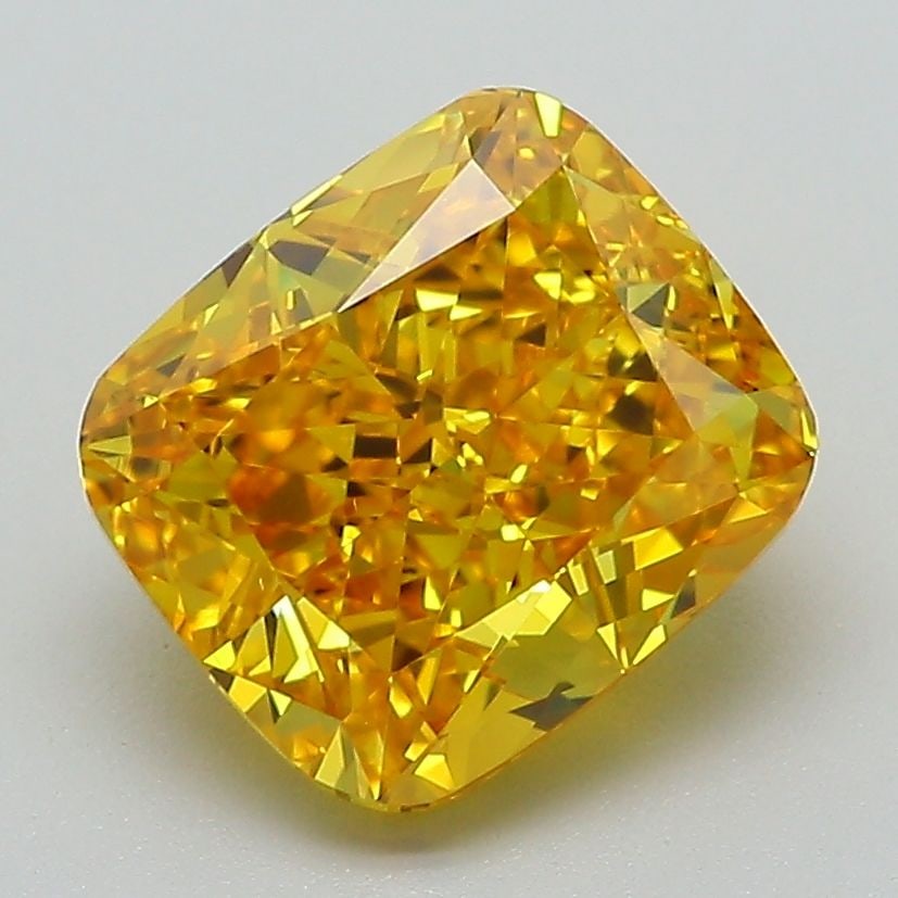 Loose Diamond - CUSHION MODIFIED 3.01ct Fancy Vivid Yellow VS1: Loose Diamond - CUSHION MODIFIED 3.01ct Fancy Vivid Yellow VS1 Source: This is a real non-mined Diamond that has been grown in a lab Shape: CUSHION MODIFIED Carats: 3.01 Color: Fancy Vivid Yellow Cert