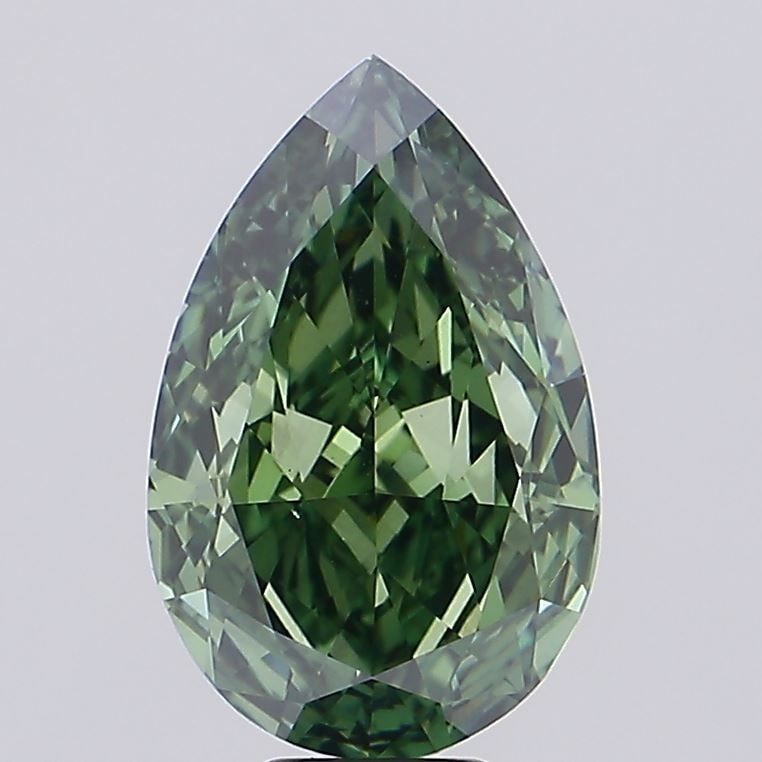 Loose Diamond - PEAR 10.21ct Fancy Vivid Green VS1: Loose Diamond - PEAR 10.21ct Fancy Vivid Green VS1 Source: This is a real non-mined Diamond that has been grown in a lab Shape: PEAR Carats: 10.21 Color: Fancy Vivid Green Certification: IGI Video: