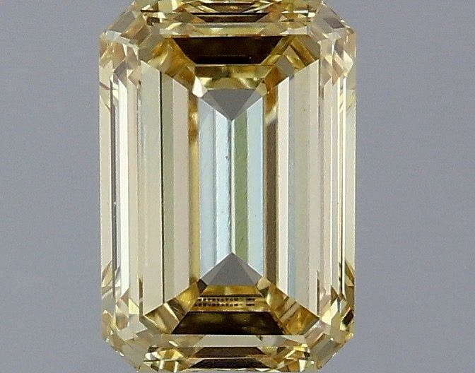 Loose Diamond - EMERALD 1.37ct Fancy Light Yellow VS1: Loose Diamond - EMERALD 1.37ct Fancy Light Yellow VS1 Source: This is a real non-mined Diamond that has been grown in a lab Shape: EMERALD Carats: 1.37 Color: Fancy Light Yellow Certification: IGI Vid