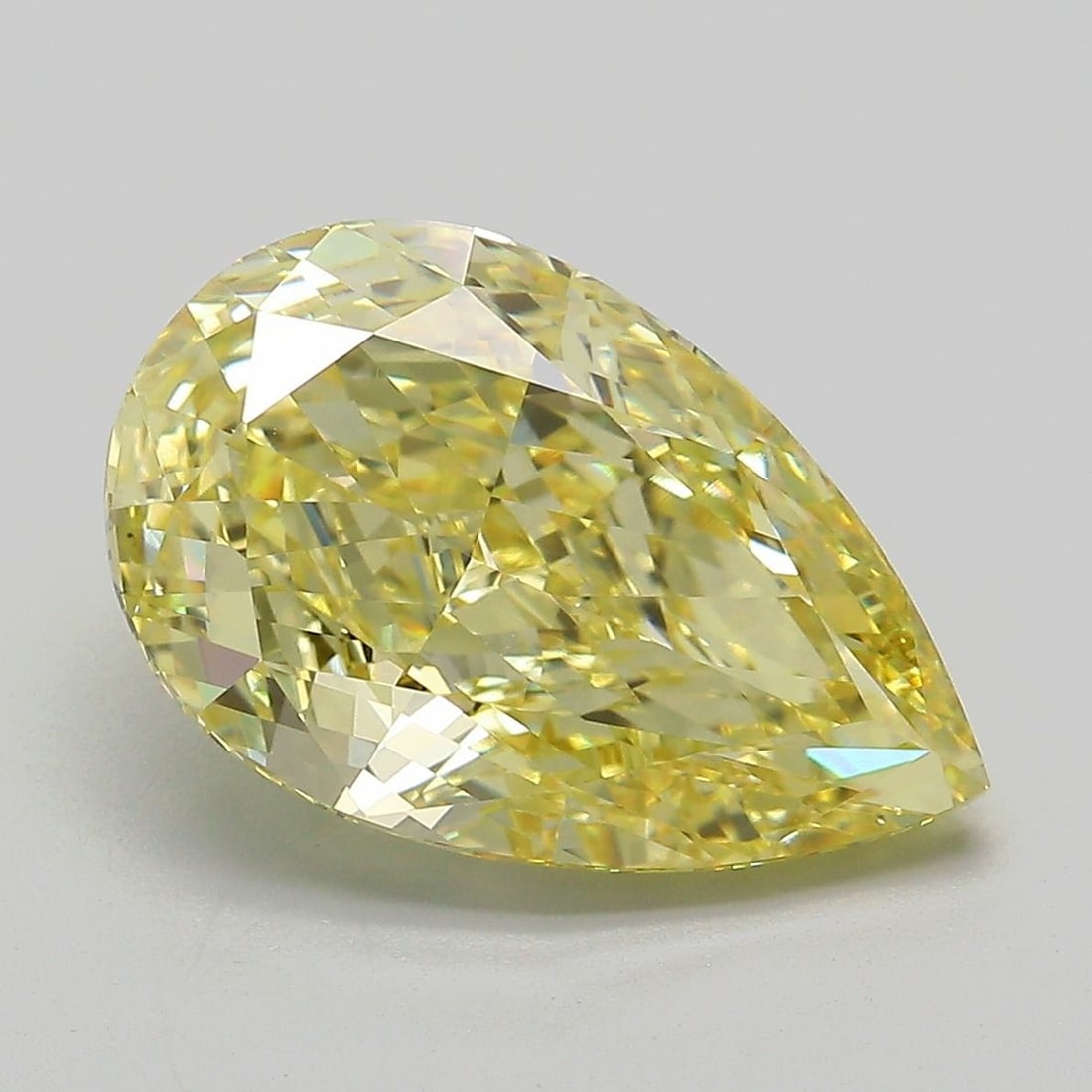 Loose Diamond - PEAR 5.03ct Fancy Intense Yellow VS1: Loose Diamond - PEAR 5.03ct Fancy Intense Yellow VS1 Source: This is a real non-mined Diamond that has been grown in a lab Shape: PEAR Carats: 5.03 Color: Fancy Intense Yellow Certification: IGI Video