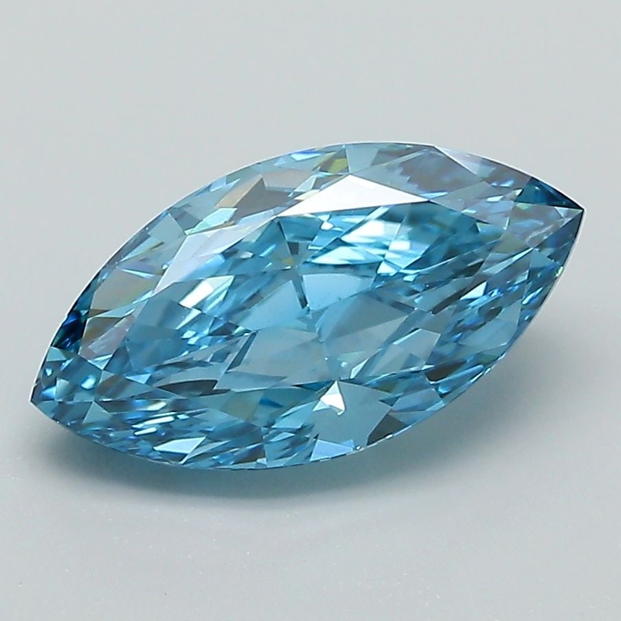 Loose Diamond - MARQUISE 2.18ct Fancy Vivid Blue VVS2: Loose Diamond - MARQUISE 2.18ct Fancy Vivid Blue VVS2 Source: This is a real non-mined Diamond that has been grown in a lab Shape: MARQUISE Carats: 2.18 Color: Fancy Vivid Blue Certification: IGI Vide