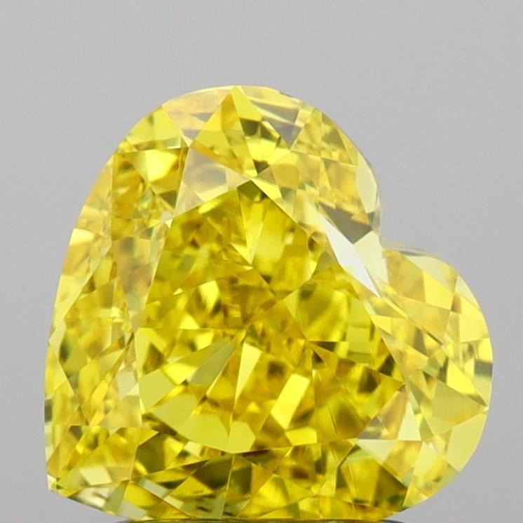 Loose Diamond - HEART 1.82ct Fancy Vivid Yellow VVS2: Loose Diamond - HEART 1.82ct Fancy Vivid Yellow VVS2 Source: This is a real non-mined Diamond that has been grown in a lab Shape: HEART Carats: 1.82 Color: Fancy Vivid Yellow Certification: IGI Video: