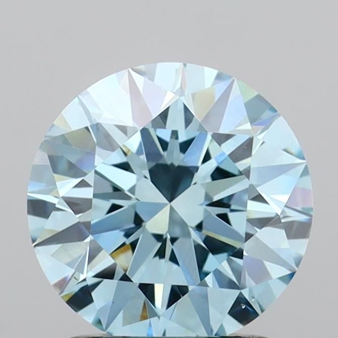 Ideal Loose Diamond - ROUND 1.51ct Fancy Vivid Blue VS1: Ideal Loose Diamond - ROUND 1.51ct Fancy Vivid Blue VS1 Source: This is a real non-mined Diamond that has been grown in a lab Shape: ROUND Carats: 1.51 Color: Fancy Vivid Blue Certification: IGI