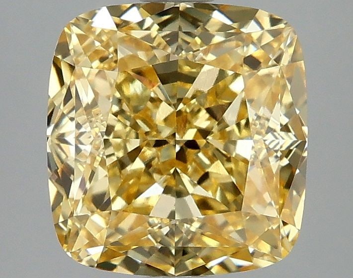 Loose Diamond - CUSHION MODIFIED 3.04ct Fancy Intense Yellow VVS2: Loose Diamond - CUSHION MODIFIED 3.04ct Fancy Intense Yellow VVS2 Source: This is a real non-mined Diamond that has been grown in a lab Shape: CUSHION MODIFIED Carats: 3.04 Color: Fancy Intense Yellow