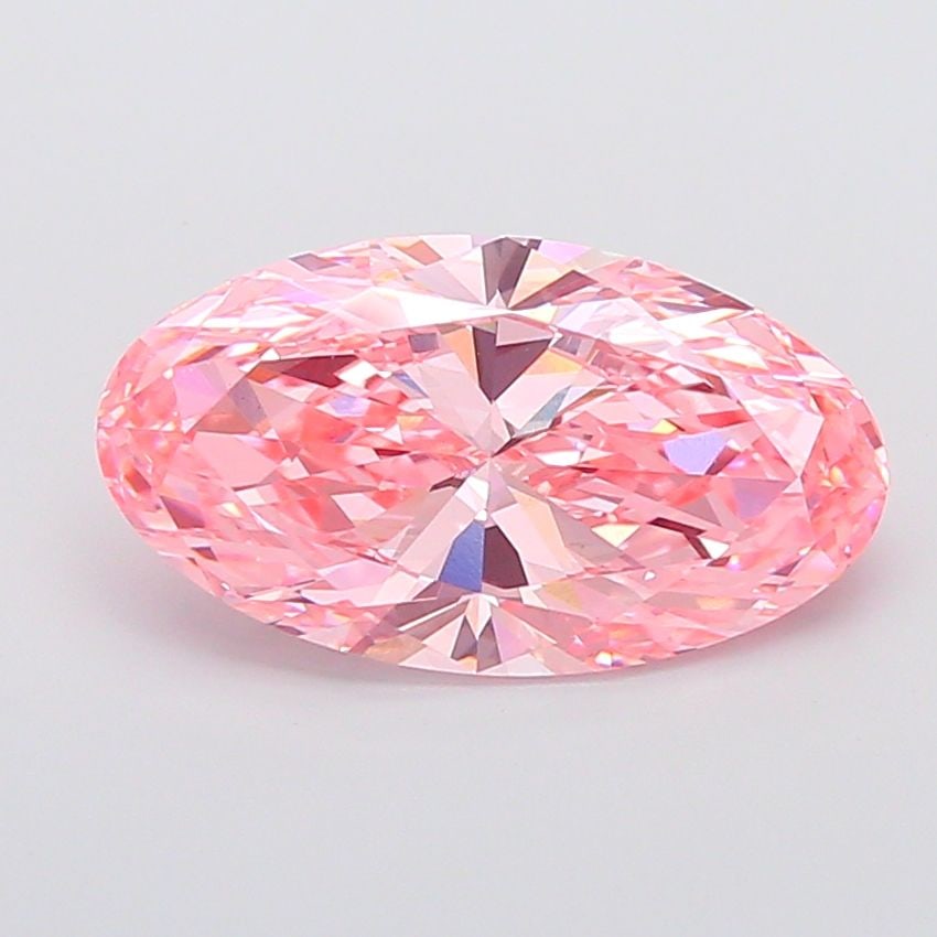 Loose Diamond - OVAL 6.02ct Fancy Vivid Pink VS1: Loose Diamond - OVAL 6.02ct Fancy Vivid Pink VS1 Source: This is a real non-mined Diamond that has been grown in a lab Shape: OVAL Carats: 6.02 Color: Fancy Vivid Pink Certification: IGI Video: