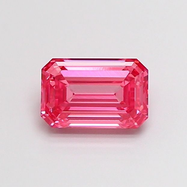 Loose Diamond - EMERALD 1.15ct Fancy Vivid Pink VVS2: Loose Diamond - EMERALD 1.15ct Fancy Vivid Pink VVS2 Source: This is a real non-mined Diamond that has been grown in a lab Shape: EMERALD Carats: 1.15 Color: Fancy Vivid Pink Certification: IGI Video: