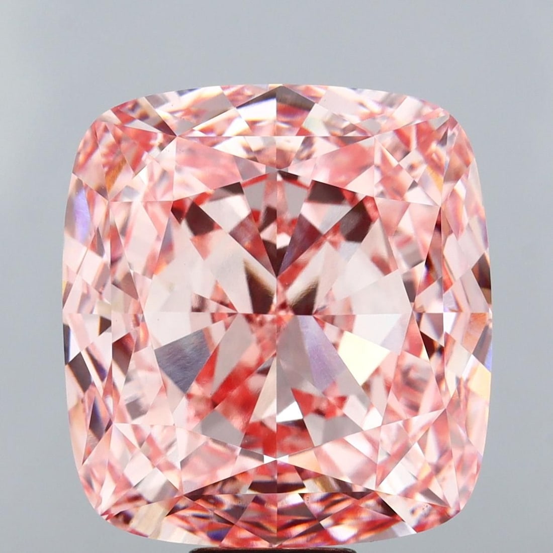 Loose Diamond - CUSHION MODIFIED 21.02ct Fancy Intense Pink VS1: Loose Diamond - CUSHION MODIFIED 21.02ct Fancy Intense Pink VS1 Source: This is a real non-mined Diamond that has been grown in a lab Shape: CUSHION MODIFIED Carats: 21.02 Color: Fancy Intense Pink Ce