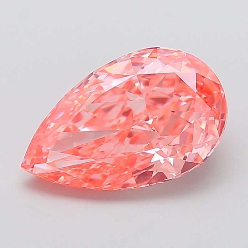 Loose Diamond - PEAR 5.02ct Fancy Vivid Pink VS1: Loose Diamond - PEAR 5.02ct Fancy Vivid Pink VS1 Source: This is a real non-mined Diamond that has been grown in a lab Shape: PEAR Carats: 5.02 Color: Fancy Vivid Pink Certification: IGI The Diamond D