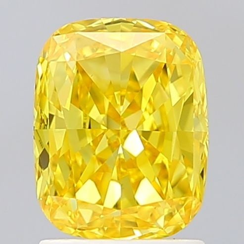 Loose Diamond - CUSHION MODIFIED 2.01ct Fancy Vivid Yellow VS1: Loose Diamond - CUSHION MODIFIED 2.01ct Fancy Vivid Yellow VS1 Source: This is a real non-mined Diamond that has been grown in a lab Shape: CUSHION MODIFIED Carats: 2.01 Color: Fancy Vivid Yellow Cert
