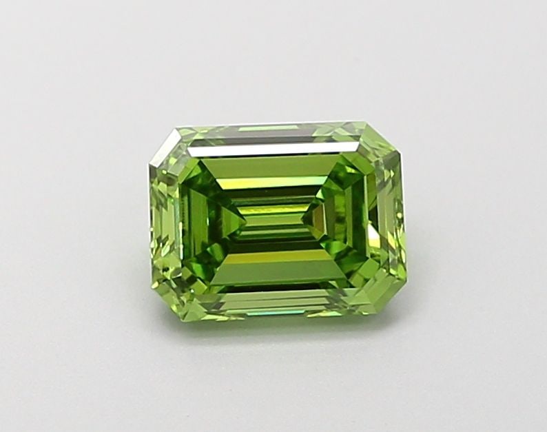 Loose Diamond - EMERALD 1.02ct Fancy Vivid Green VS1: Loose Diamond - EMERALD 1.02ct Fancy Vivid Green VS1 Source: This is a real non-mined Diamond that has been grown in a lab Shape: EMERALD Carats: 1.02 Color: Fancy Vivid Green Certification: IGI Video