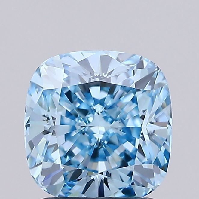Loose Diamond - CUSHION MODIFIED 1.5ct Fancy Vivid Blue IF: Loose Diamond - CUSHION MODIFIED 1.5ct Fancy Vivid Blue IF Source: This is a real non-mined Diamond that has been grown in a lab Shape: CUSHION MODIFIED Carats: 1.5 Color: Fancy Vivid Blue Certificati