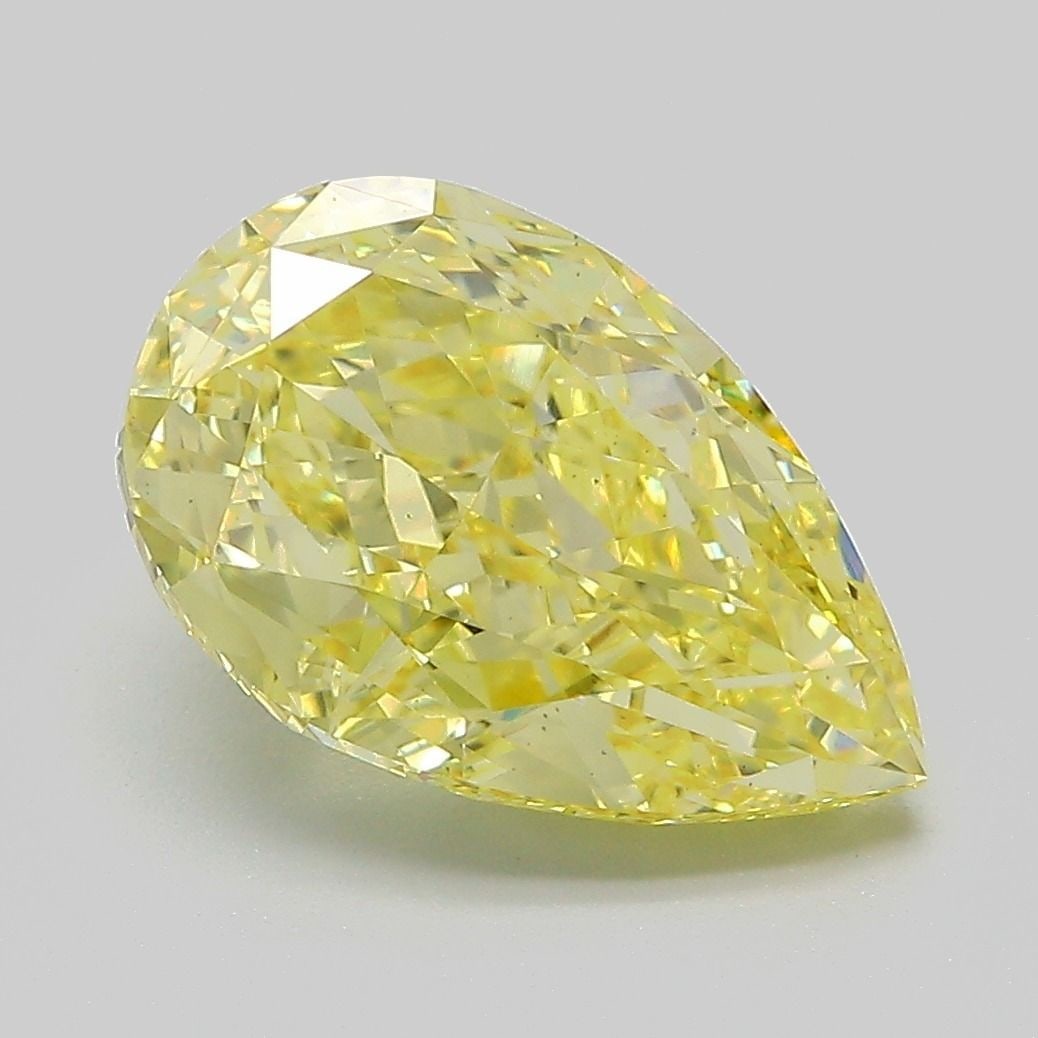 Loose Diamond - PEAR 4.13ct Fancy Intense Yellow VS1: Loose Diamond - PEAR 4.13ct Fancy Intense Yellow VS1 Source: This is a real non-mined Diamond that has been grown in a lab Shape: PEAR Carats: 4.13 Color: Fancy Intense Yellow Certification: IGI Video