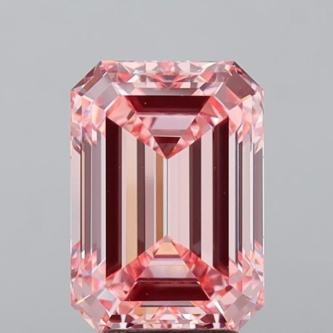 Loose Diamond - EMERALD 5.05ct Fancy Vivid Pink VVS2: Loose Diamond - EMERALD 5.05ct Fancy Vivid Pink VVS2 Source: This is a real non-mined Diamond that has been grown in a lab Shape: EMERALD Carats: 5.05 Color: Fancy Vivid Pink Certification: IGI Video: