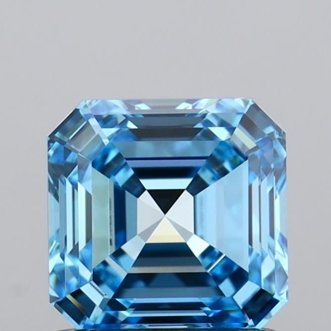 Loose Diamond - ASSCHER 1.01ct Fancy Vivid Blue VVS2: Loose Diamond - ASSCHER 1.01ct Fancy Vivid Blue VVS2 Source: This is a real non-mined Diamond that has been grown in a lab Shape: ASSCHER Carats: 1.01 Color: Fancy Vivid Blue Certification: IGI Video: