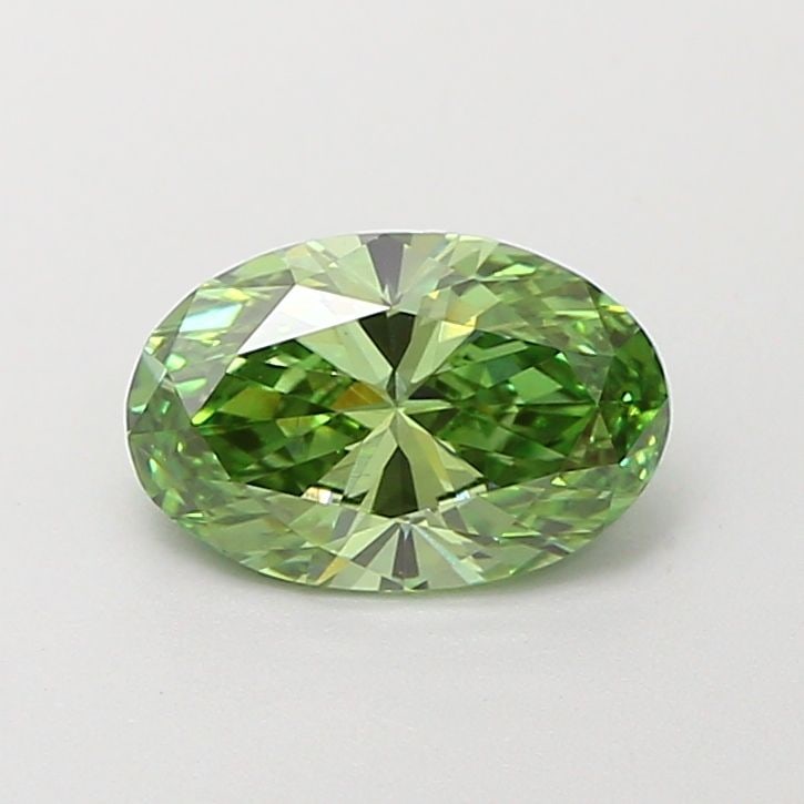 Loose Diamond - OVAL 0.88ct Fancy Vivid Green VS1: Loose Diamond - OVAL 0.88ct Fancy Vivid Green VS1 Source: This is a real non-mined Diamond that has been grown in a lab Shape: OVAL Carats: 0.88 Color: Fancy Vivid Green Certification: IGI Video: