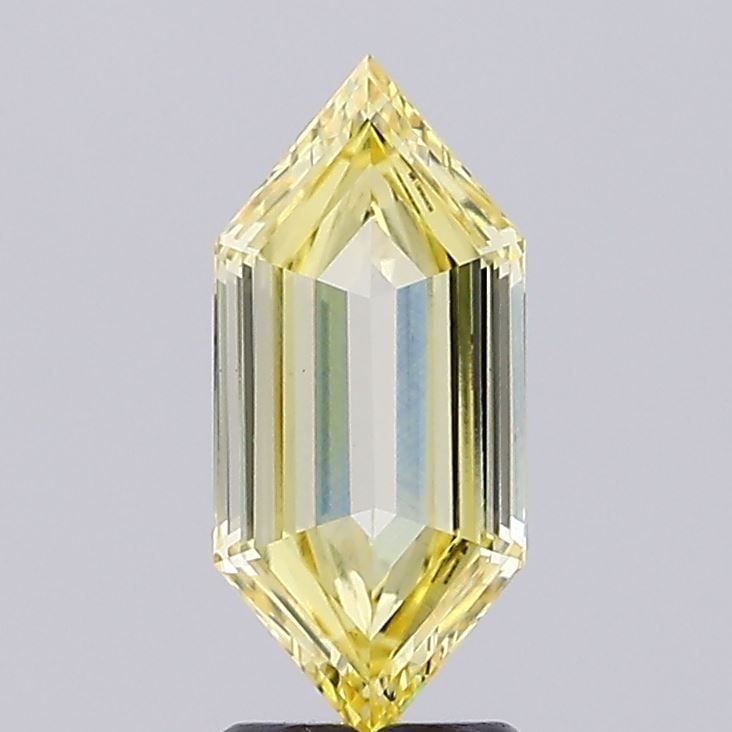Loose Diamond - HEXAGONAL 2.13ct Fancy Yellow VVS2: Loose Diamond - HEXAGONAL 2.13ct Fancy Yellow VVS2 Source: This is a real non-mined Diamond that has been grown in a lab Shape: HEXAGONAL Carats: 2.13 Color: Fancy Yellow Certification: IGI The Diamon