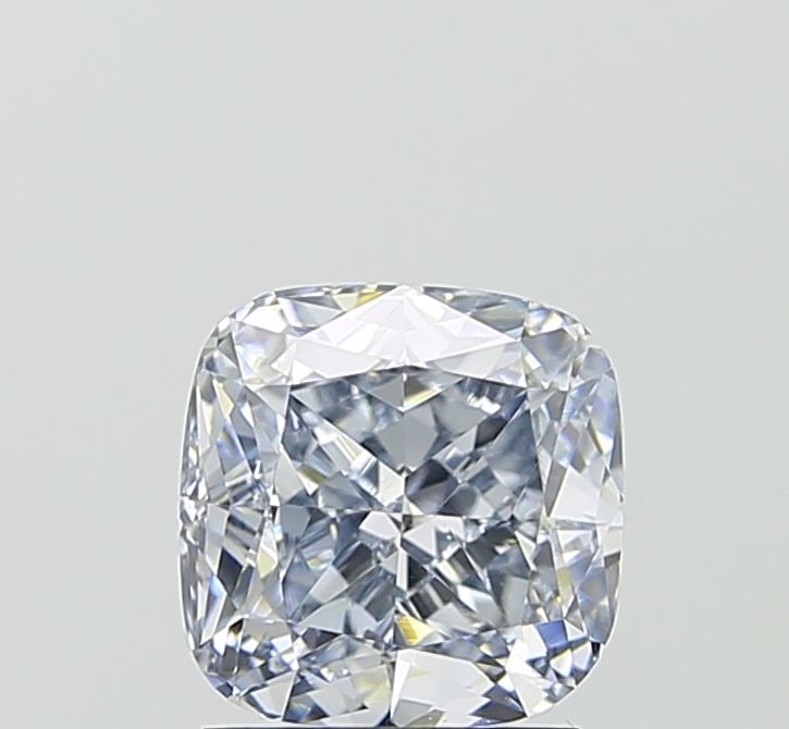 Loose Diamond - CUSHION MODIFIED 2.01ct Fancy Blue VS1: Loose Diamond - CUSHION MODIFIED 2.01ct Fancy Blue VS1 Source: This is a real non-mined Diamond that has been grown in a lab Shape: CUSHION MODIFIED Carats: 2.01 Color: Fancy Blue Certification: IGI V