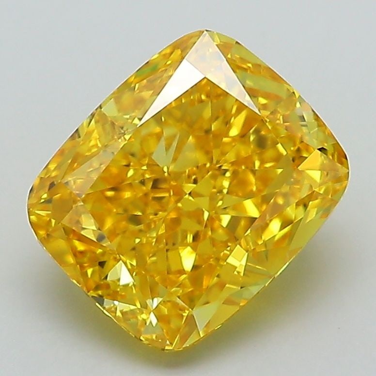 Loose Diamond - CUSHION MODIFIED 2.67ct Fancy Vivid Yellow VS1: Loose Diamond - CUSHION MODIFIED 2.67ct Fancy Vivid Yellow VS1 Source: This is a real non-mined Diamond that has been grown in a lab Shape: CUSHION MODIFIED Carats: 2.67 Color: Fancy Vivid Yellow Cert