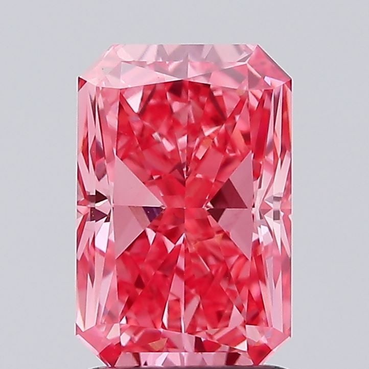 Loose Diamond - RADIANT 2.11ct Fancy Vivid Pink VS1: Loose Diamond - RADIANT 2.11ct Fancy Vivid Pink VS1 Source: This is a real non-mined Diamond that has been grown in a lab Shape: RADIANT Carats: 2.11 Color: Fancy Vivid Pink Certification: IGI Video: