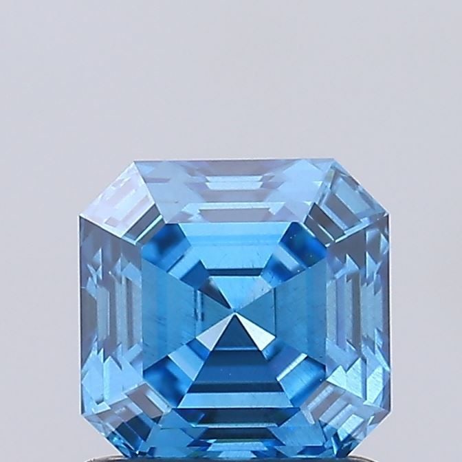 Loose Diamond - ASSCHER 1.05ct Fancy Vivid Blue SI2: Loose Diamond - ASSCHER 1.05ct Fancy Vivid Blue SI2 Source: This is a real non-mined Diamond that has been grown in a lab Shape: ASSCHER Carats: 1.05 Color: Fancy Vivid Blue Certification: IGI Video:
