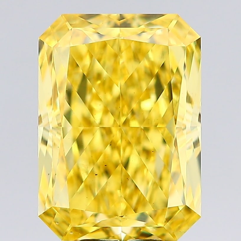 Loose Diamond - RADIANT 8.1ct Fancy Vivid Yellow VS2: Loose Diamond - RADIANT 8.1ct Fancy Vivid Yellow VS2 Source: This is a real non-mined Diamond that has been grown in a lab Shape: RADIANT Carats: 8.1 Color: Fancy Vivid Yellow Certification: IGI Video