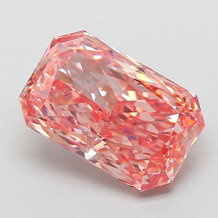Loose Diamond - RADIANT 2.56ct Fancy Vivid Pink VS1: Loose Diamond - RADIANT 2.56ct Fancy Vivid Pink VS1 Source: This is a real non-mined Diamond that has been grown in a lab Shape: RADIANT Carats: 2.56 Color: Fancy Vivid Pink Certification: IGI Video: