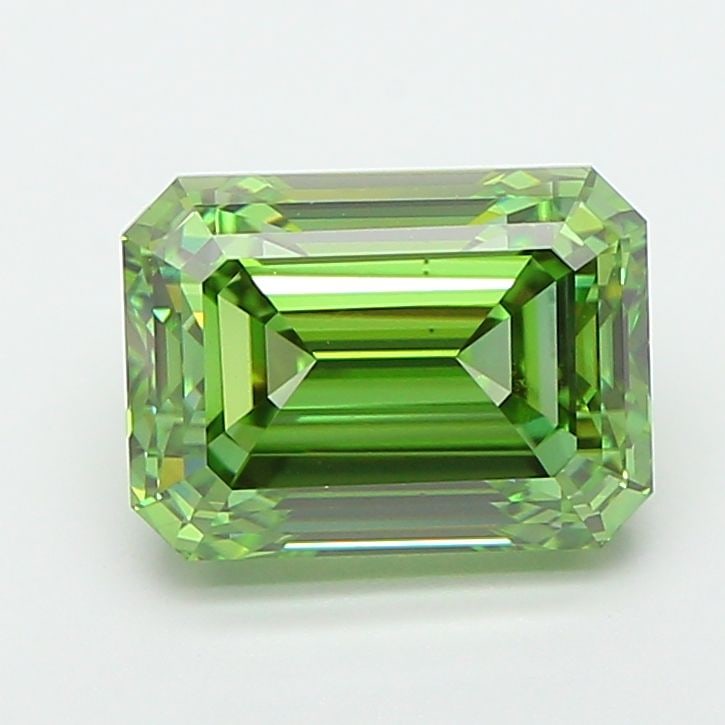 Loose Diamond - EMERALD 3.02ct Fancy Vivid Green VS1: Loose Diamond - EMERALD 3.02ct Fancy Vivid Green VS1 Source: This is a real non-mined Diamond that has been grown in a lab Shape: EMERALD Carats: 3.02 Color: Fancy Vivid Green Certification: IGI The