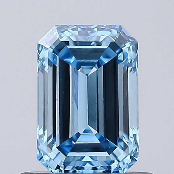 Loose Diamond - EMERALD 0.59ct Fancy Vivid Blue VVS2: Loose Diamond - EMERALD 0.59ct Fancy Vivid Blue VVS2 Source: This is a real non-mined Diamond that has been grown in a lab Shape: EMERALD Carats: 0.59 Color: Fancy Vivid Blue Certification: NONE Video