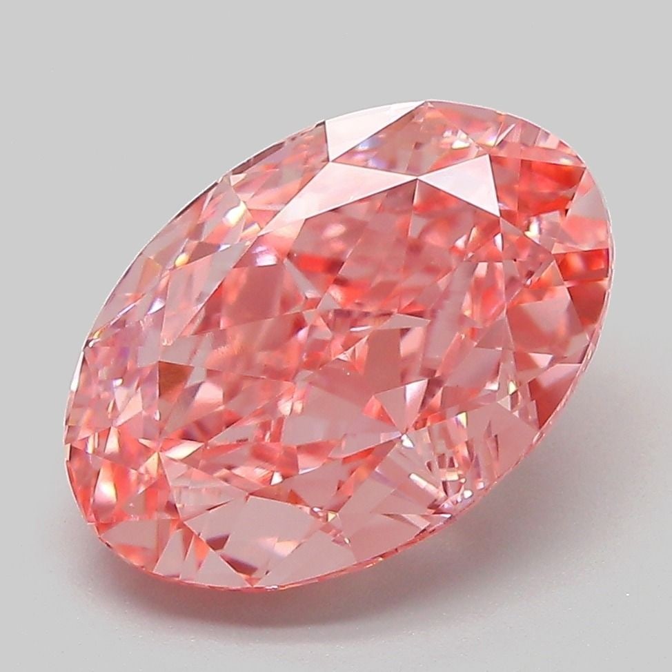 Loose Diamond - OVAL 4.6ct Fancy Vivid Pink VS1: Loose Diamond - OVAL 4.6ct Fancy Vivid Pink VS1 Source: This is a real non-mined Diamond that has been grown in a lab Shape: OVAL Carats: 4.6 Color: Fancy Vivid Pink Certification: IGI Video: