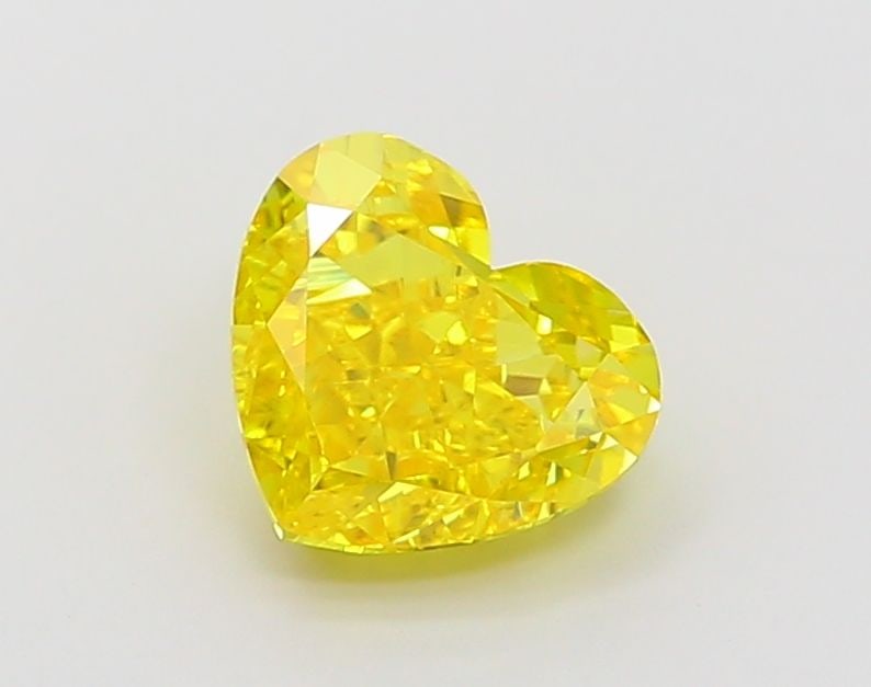 Loose Diamond - HEART 2.02ct Fancy Vivid Yellow VS1: Loose Diamond - HEART 2.02ct Fancy Vivid Yellow VS1 Source: This is a real non-mined Diamond that has been grown in a lab Shape: HEART Carats: 2.02 Color: Fancy Vivid Yellow Certification: IGI Video: