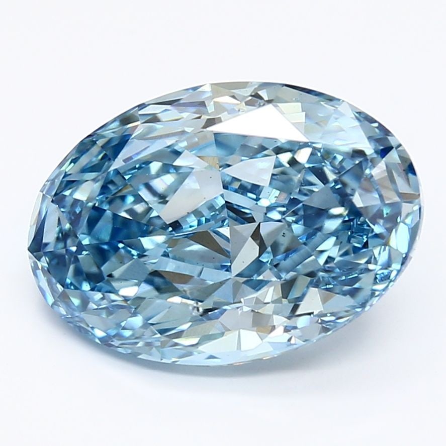 Loose Diamond - OVAL 4.17ct Fancy Vivid Blue VS2: Loose Diamond - OVAL 4.17ct Fancy Vivid Blue VS2 Source: This is a real non-mined Diamond that has been grown in a lab Shape: OVAL Carats: 4.17 Color: Fancy Vivid Blue Certification: IGI Video: