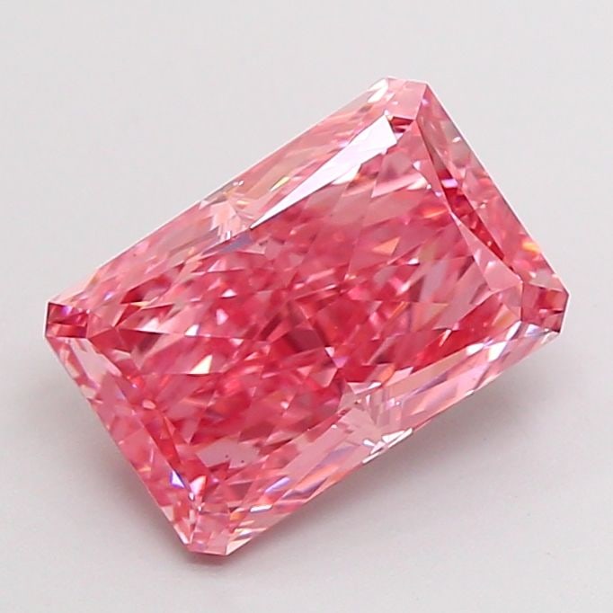 Loose Diamond - RADIANT 2.53ct Fancy Vivid Pink VS1: Loose Diamond - RADIANT 2.53ct Fancy Vivid Pink VS1 Source: This is a real non-mined Diamond that has been grown in a lab Shape: RADIANT Carats: 2.53 Color: Fancy Vivid Pink Certification: IGI Video: