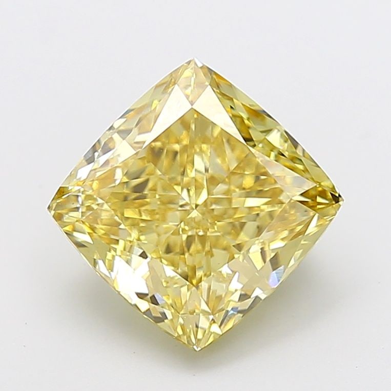 Loose Diamond - CUSHION MODIFIED 5.03ct Fancy Intense Yellow VS1: Loose Diamond - CUSHION MODIFIED 5.03ct Fancy Intense Yellow VS1 Source: This is a real non-mined Diamond that has been grown in a lab Shape: CUSHION MODIFIED Carats: 5.03 Color: Fancy Intense Yellow 