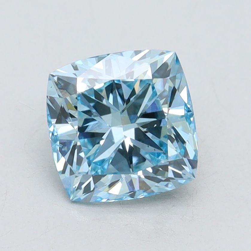 Loose Diamond - CUSHION BRILLIANT 1.5ct Fancy Vivid Blue VS2: Loose Diamond - CUSHION BRILLIANT 1.5ct Fancy Vivid Blue VS2 Source: This is a real non-mined Diamond that has been grown in a lab Shape: CUSHION BRILLIANT Carats: 1.5 Color: Fancy Vivid Blue Certific