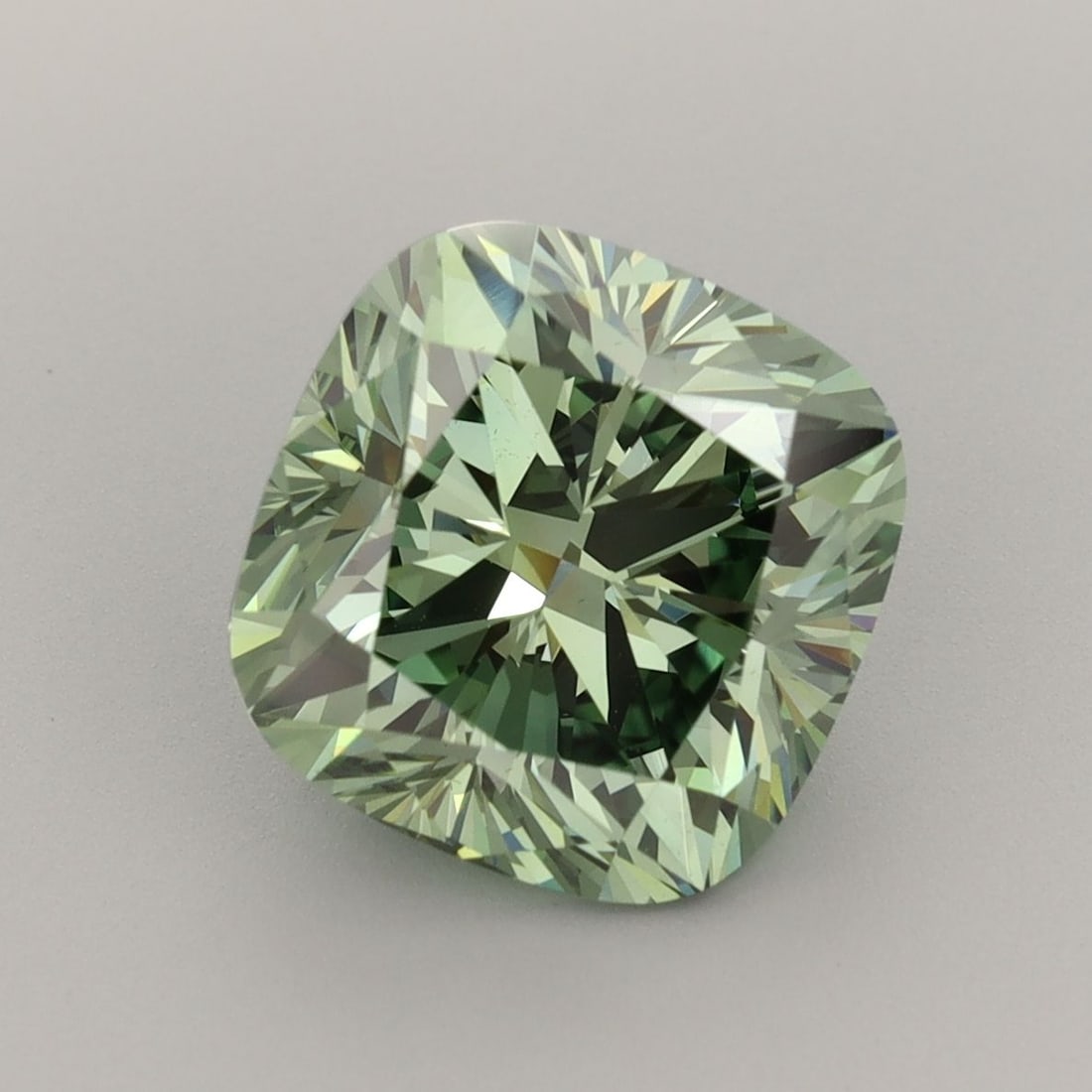 Loose Diamond - CUSHION MODIFIED 4.0ct Fancy Vivid Green VS1: Loose Diamond - CUSHION MODIFIED 4.0ct Fancy Vivid Green VS1 Source: This is a real non-mined Diamond that has been grown in a lab Shape: CUSHION MODIFIED Carats: 4.0 Color: Fancy Vivid Green Certific