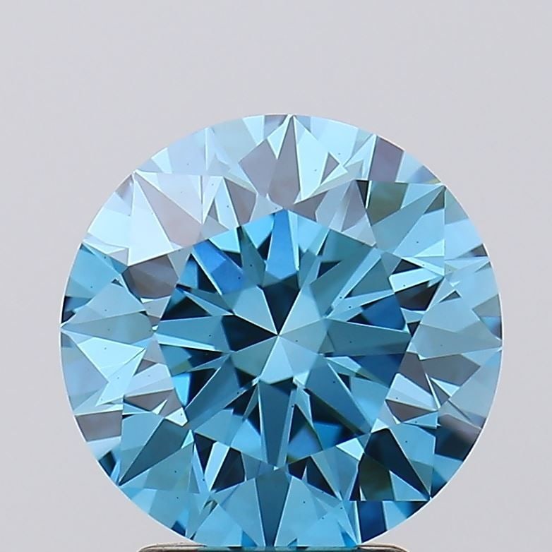 Ideal Loose Diamond - ROUND 3.02ct Fancy Vivid Blue VS1: Ideal Loose Diamond - ROUND 3.02ct Fancy Vivid Blue VS1 Source: This is a real non-mined Diamond that has been grown in a lab Shape: ROUND Carats: 3.02 Color: Fancy Vivid Blue Certification: IGI Video