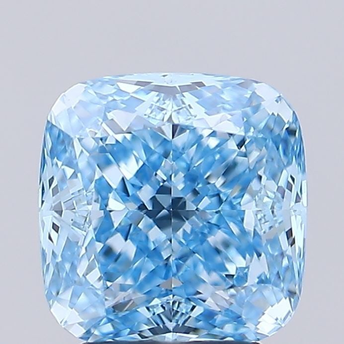 Loose Diamond - CUSHION MODIFIED 2.57ct Fancy Vivid Blue VVS2: Loose Diamond - CUSHION MODIFIED 2.57ct Fancy Vivid Blue VVS2 Source: This is a real non-mined Diamond that has been grown in a lab Shape: CUSHION MODIFIED Carats: 2.57 Color: Fancy Vivid Blue Certifi