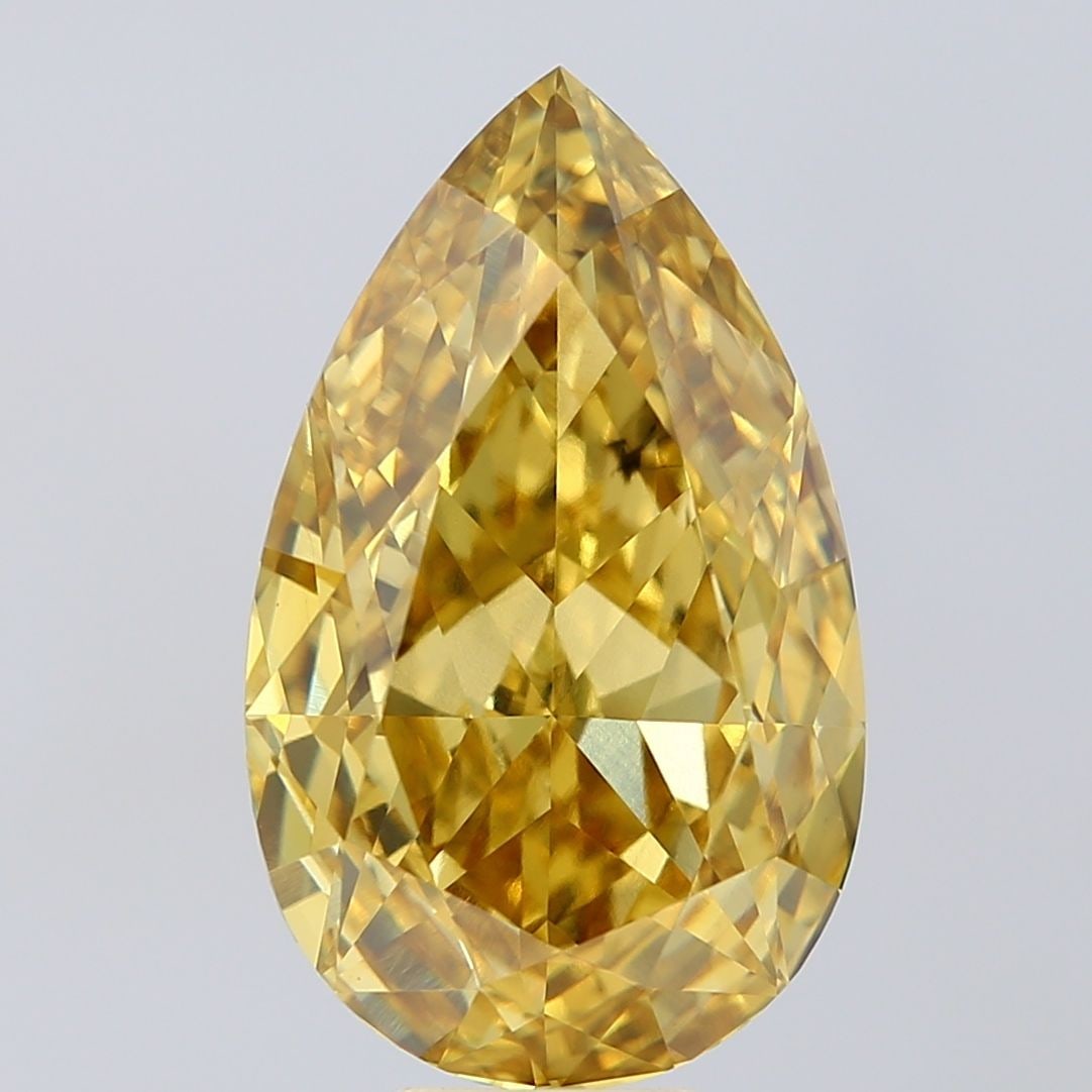 Loose Diamond - PEAR 10.08ct Fancy Vivid Yellow VS2: Loose Diamond - PEAR 10.08ct Fancy Vivid Yellow VS2 Source: This is a real non-mined Diamond that has been grown in a lab Shape: PEAR Carats: 10.08 Color: Fancy Vivid Yellow Certification: IGI The Dia