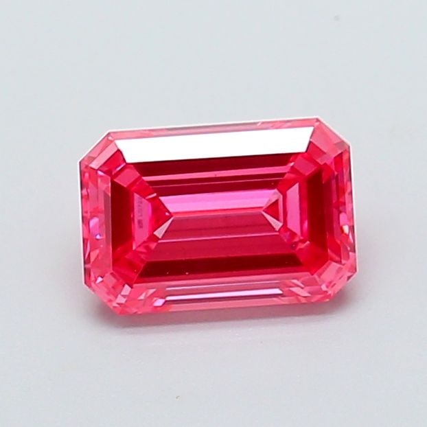 Loose Diamond - EMERALD 1.11ct Fancy Vivid Pink VVS2: Loose Diamond - EMERALD 1.11ct Fancy Vivid Pink VVS2 Source: This is a real non-mined Diamond that has been grown in a lab Shape: EMERALD Carats: 1.11 Color: Fancy Vivid Pink Certification: IGI Video: