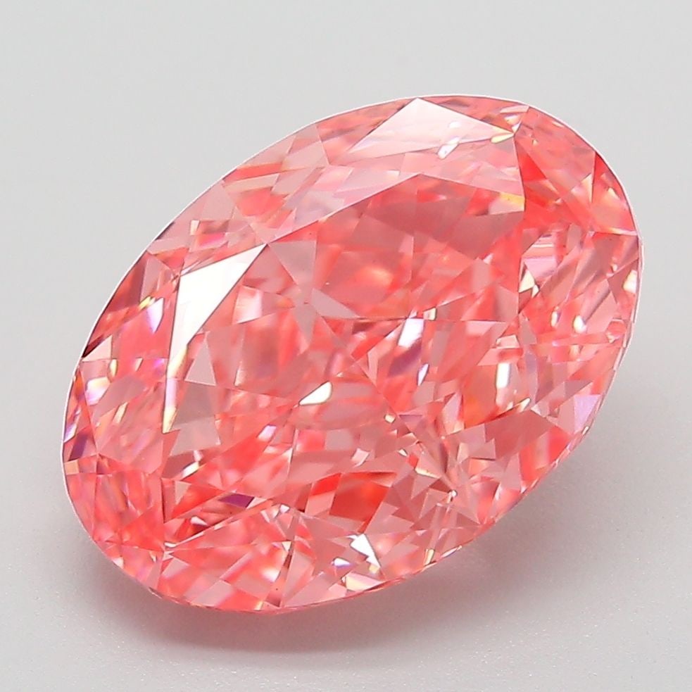 Loose Diamond - OVAL 5.26ct Fancy Vivid Pink VS1: Loose Diamond - OVAL 5.26ct Fancy Vivid Pink VS1 Source: This is a real non-mined Diamond that has been grown in a lab Shape: OVAL Carats: 5.26 Color: Fancy Vivid Pink Certification: IGI Video: